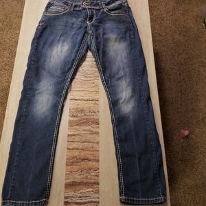 Angels dark blue jeans